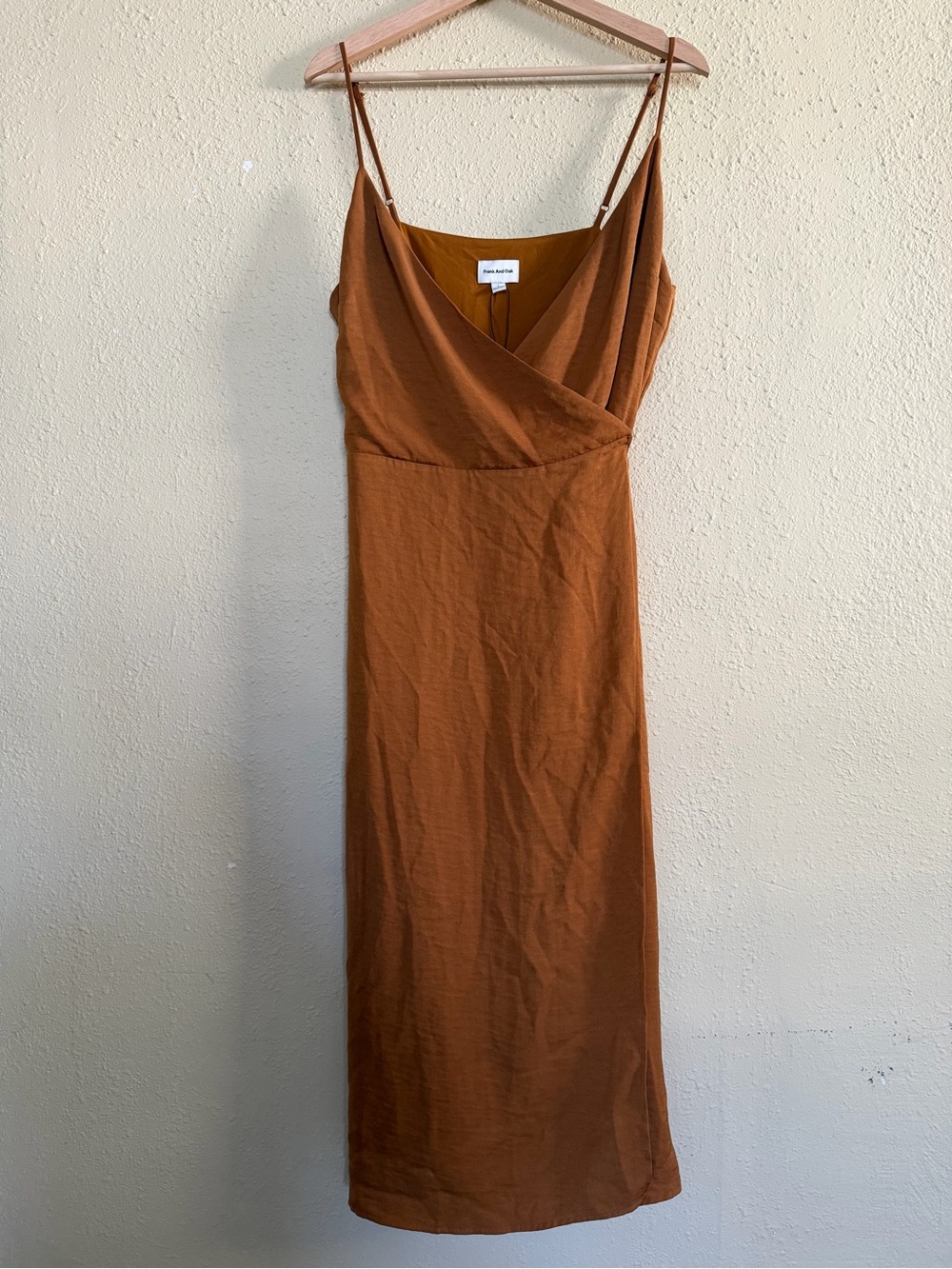 Frank & Oak | Wrap Dress - Sandy Brown - Size Large - Picture 2 of 4